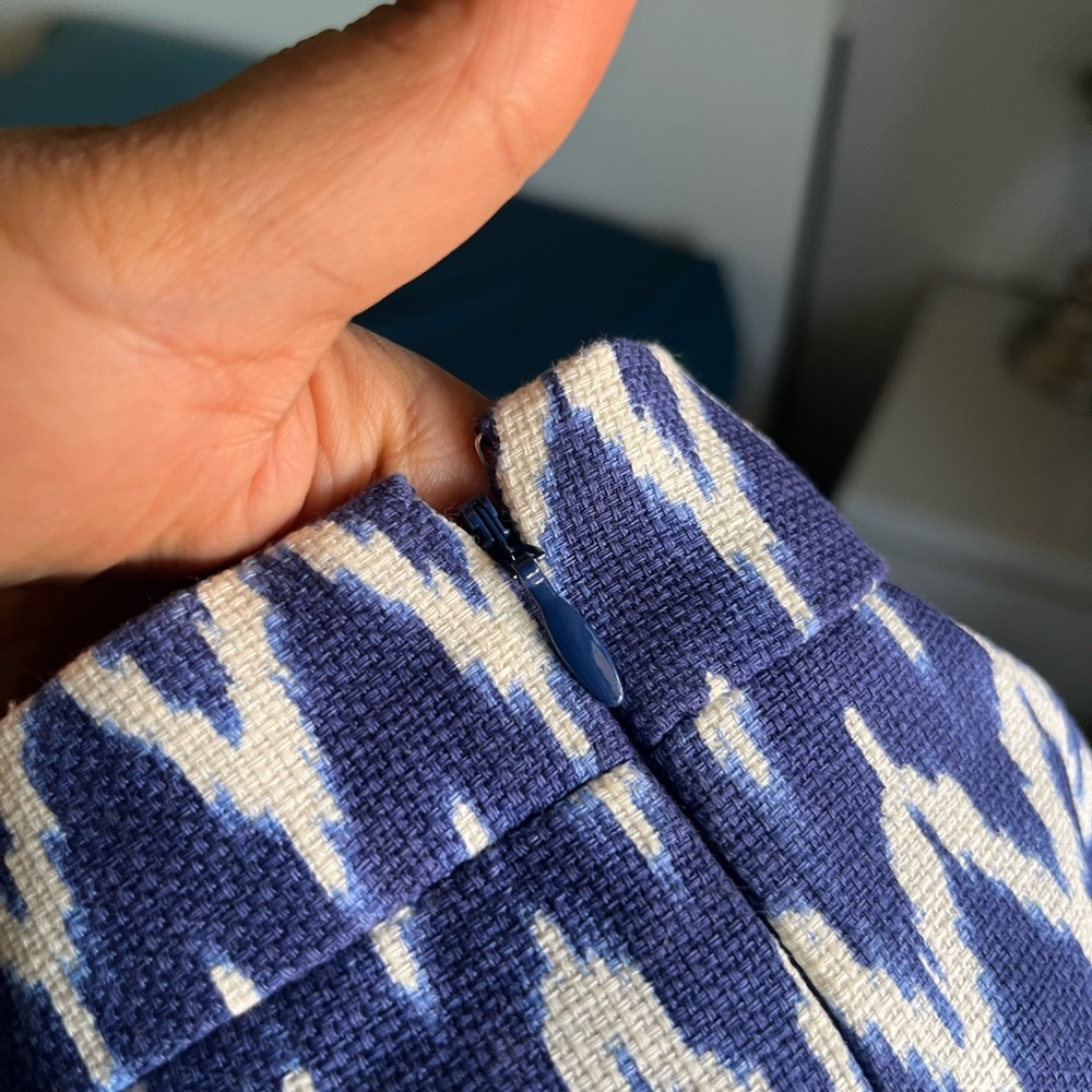 J.Crew A-Line Navy and White Zigzag Skirt - Picture 5 of 8